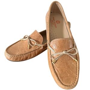 Marc Joseph New York Cypress Hill Loafer driving shoes tan leather gold laces 8
